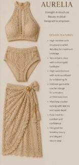 aurelia beige mermaid three piece %100 cotton
