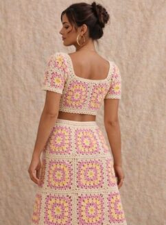 نسخ ⁦rivon two piece semi dress off white & beige mixture %100 cotton⁩
