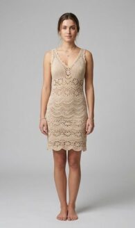 نسخ ⁦rivon two piece semi dress off white & beige mixture %100 cotton⁩