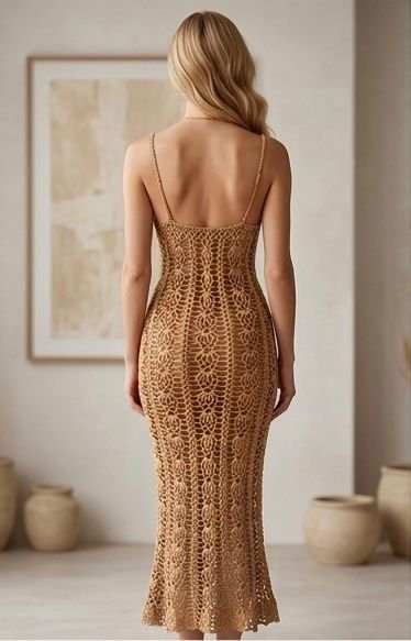 2026/06/1000453144.jpg نسخ sexy marlino a dress intercepted drom the 1960’s mild dark brown color long & fit %100 cotton colors
