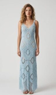 loitana light blue, long cozy light dress for summer (day & night) %100 cotton
