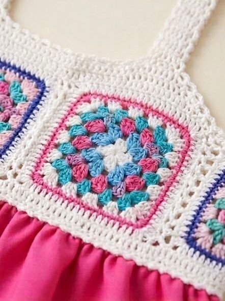 2026/06/1000455095.jpg cindyalk crochet top attached with a cotton bottom dress cinderella style dress for her majesty %100 cotton