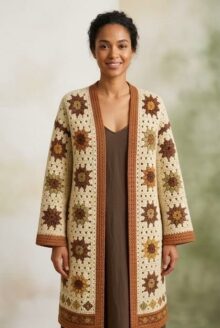 نسخ zodian z a calm mixture of colors on an exceptional thick cardigan, %100 cotton