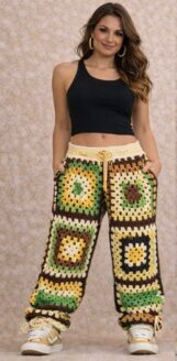 نسخ cravena a very flexible crochet pants in style all year round in mixed young colors %100 cotton