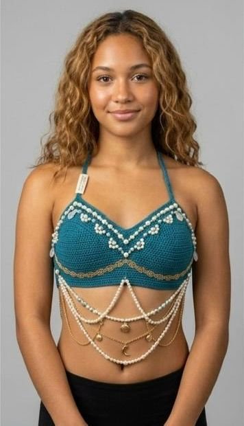 2026/06/1000458933.jpg bluziena one piece top, fitted accessorized stones blue fits all style (day & night) %100 cotton